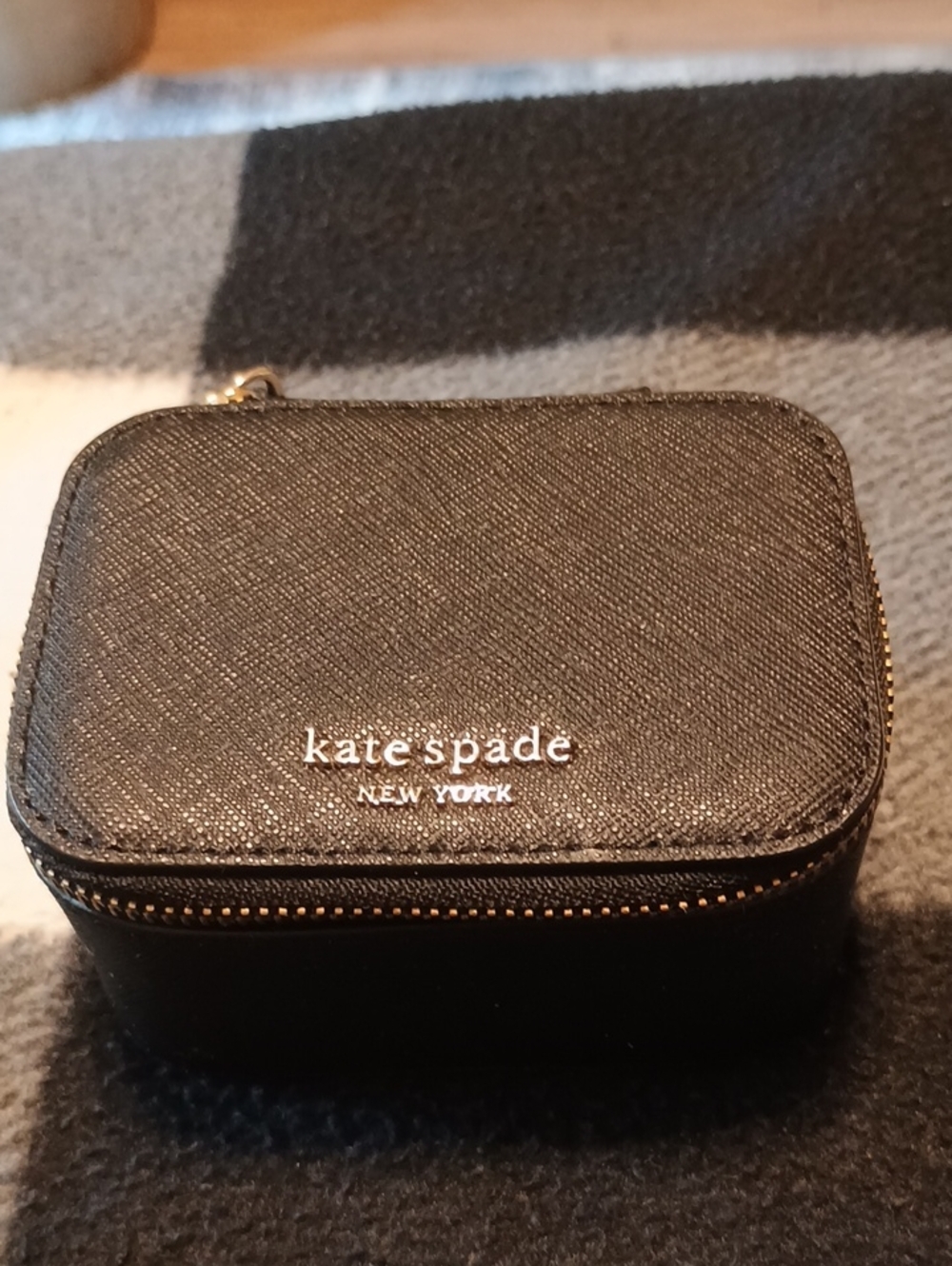 kate spade Black Saffiano Leather Travel Jewelry Case